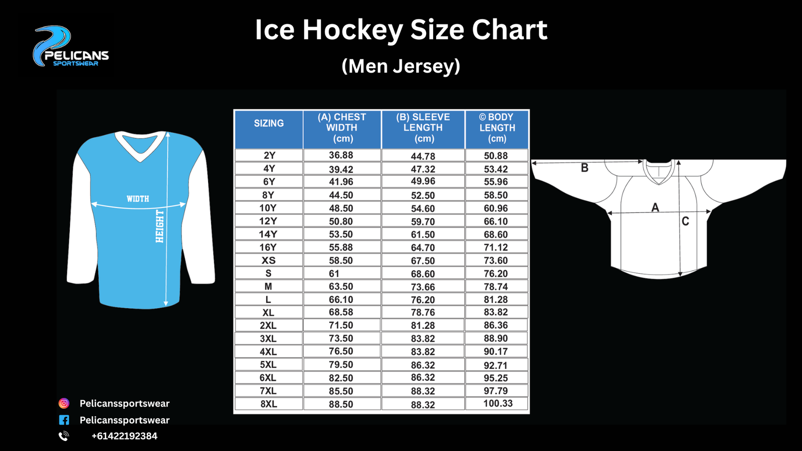 Ice Hockey Size Chart