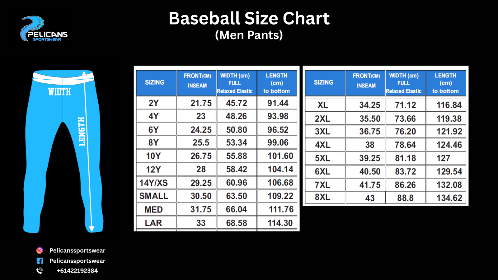 Baseball Size Chart