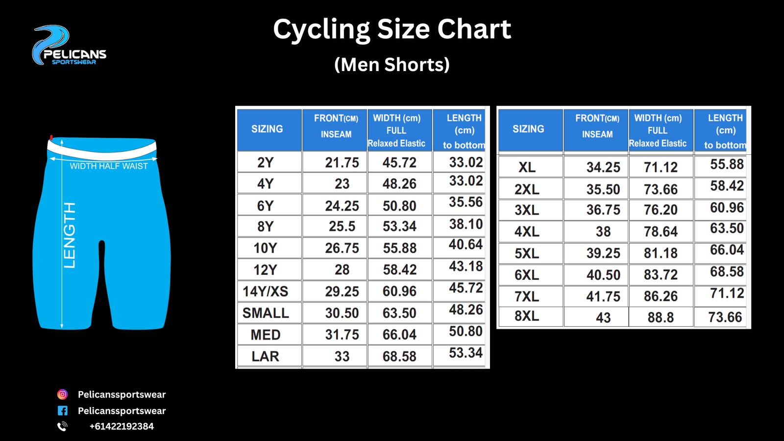 Cycling Size Chart