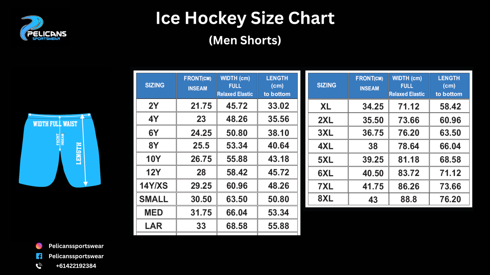 Ice Hockey Size Chart