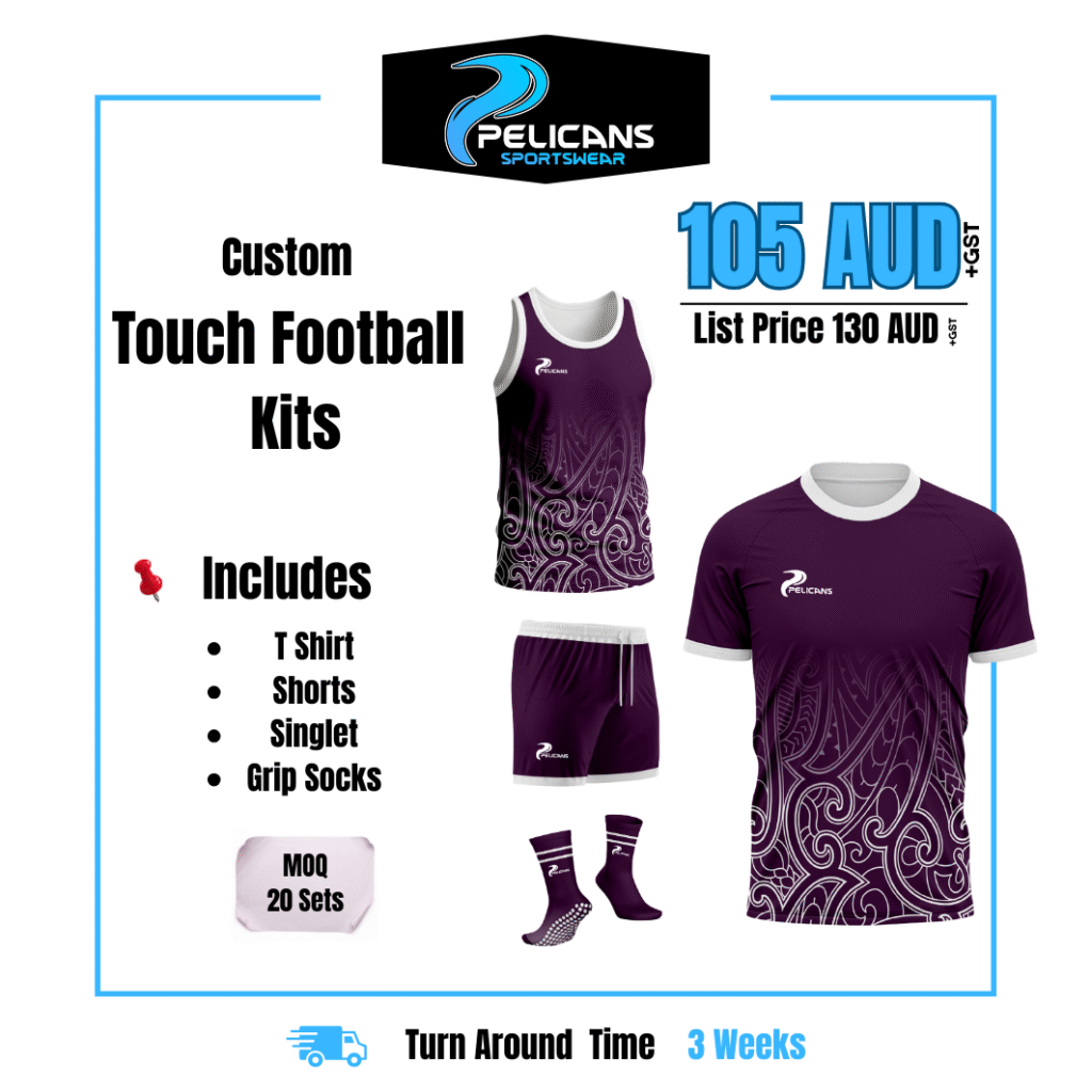 custom touch football jerseys kit